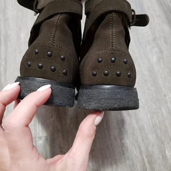 Tod's * Brown Suede Chelsea Driving Boots * 38.5 - Picture 9 of 15